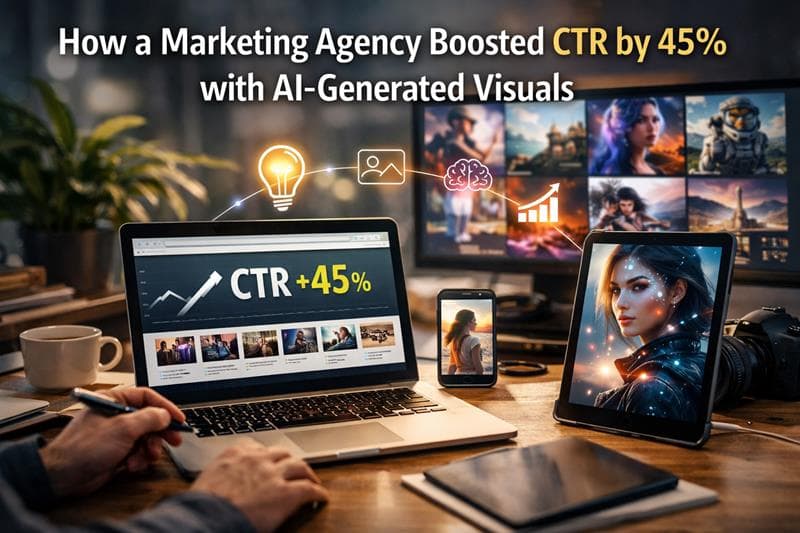 How a Marketing Agency Boosted CTR by 45% with AI-Generated Visuals