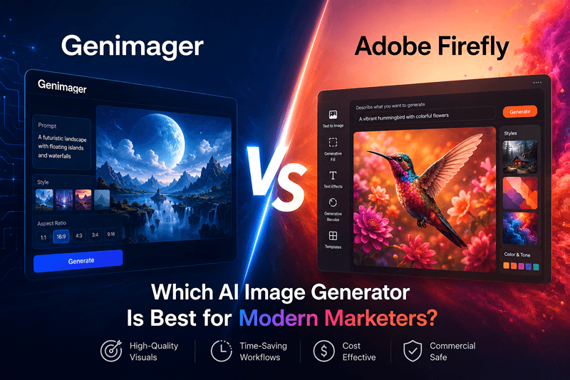 Genimager vs Adobe Firefly: Which AI Image Generator Is Best for Modern Marketers?