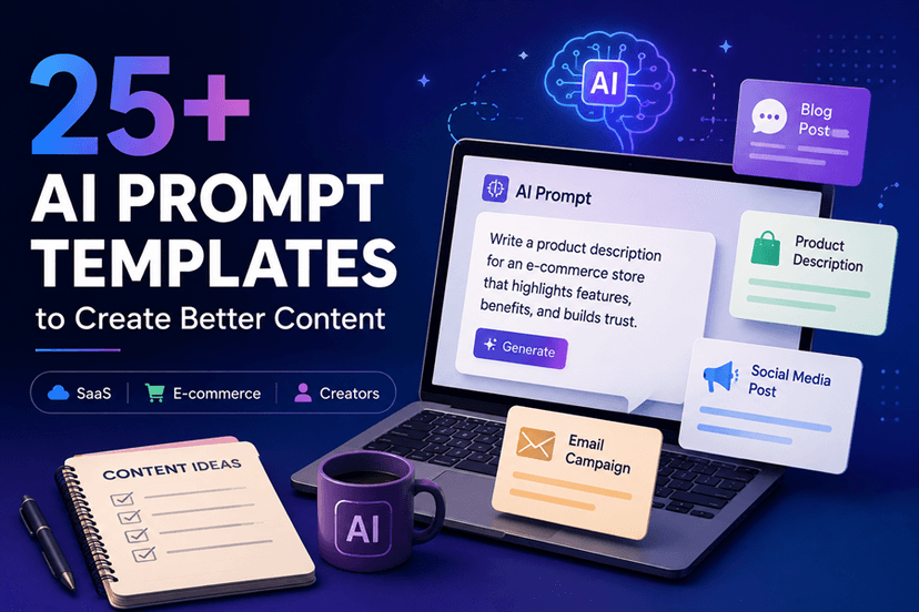 25+ AI Prompt Templates to Create Better Content for SaaS, E-commerce & Creators